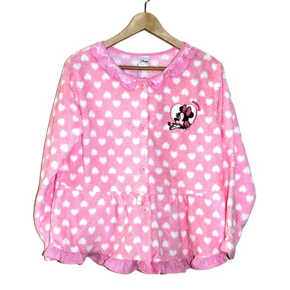 nwt DISNEY Retro Minnie Mouse Fuzzy Pajama Set - Cozy Loungewear *Deadstock* - Picture 2 of 14
